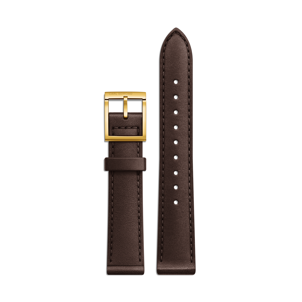 Dark Brown Leather Gold Strap