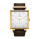 Granit White Deluxe Gold Dark Brown Leather - Carl Edmond