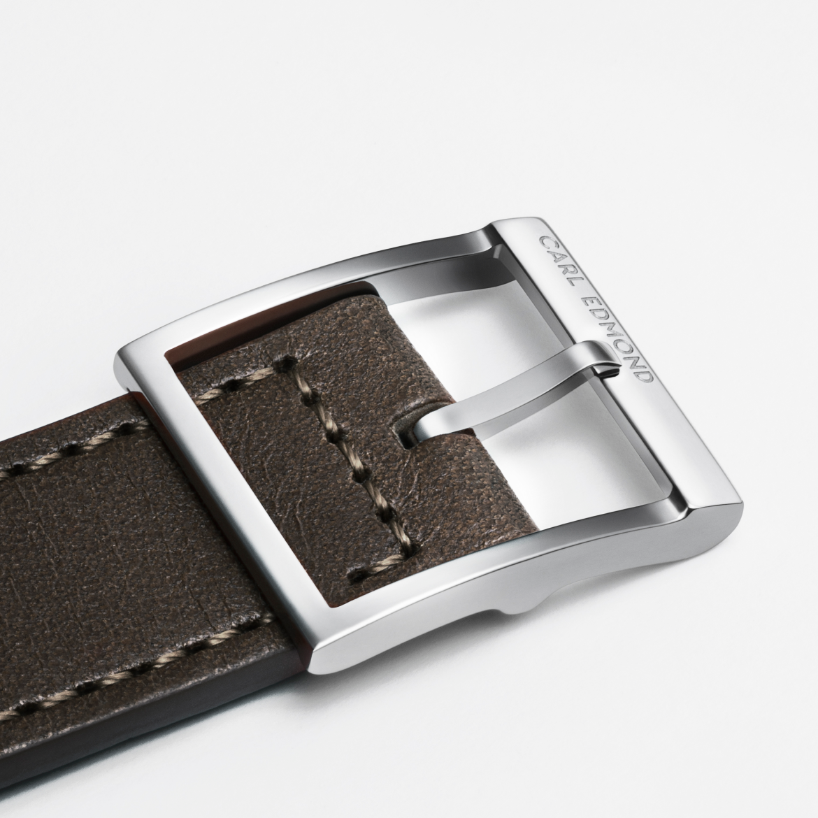 CARL EDMOND シルバー Granit 29mm Granit White Deluxe Dark Brown Leather